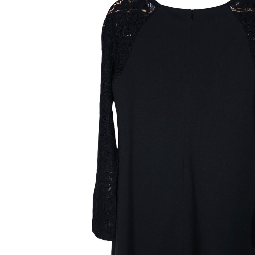 Pietro Brunelli Milano Womens Dress Small Black Floral Lace Long Sleeve A Line - Picture 9 of 15